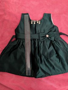 Elegant  Party Wear Baby Girls Frock with Bow Belt