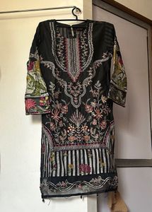 Embroidered Black Kurta