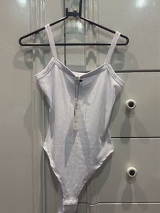 White Spaghetti Strap Bodysuit