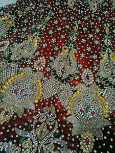 Heavy Bridal Maroon Stone work Lehenga