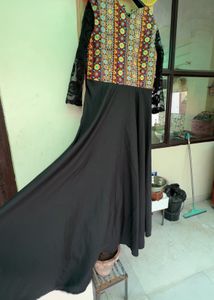 Elegant Black Embroidered Gown
