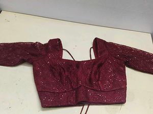 Maroon Sequined Blouse