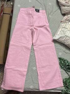 Pink Wide Leg Jeans