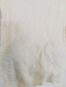Cream Mesh Long Sleeve Top