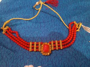 Combo of 3 Red &amp; Gold Beaded Necklace Set