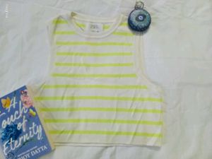 Striped Cropped Knit Tank Top