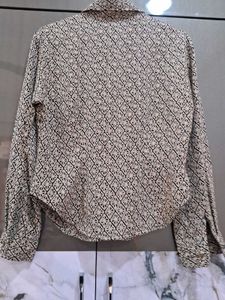 Classic Geometric Print Button-Up Shirt