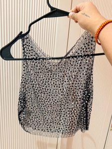 Sequin mesh top