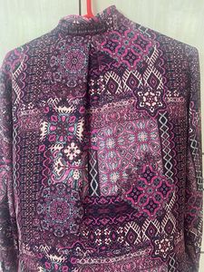 Boho Print Button-Up Tunic