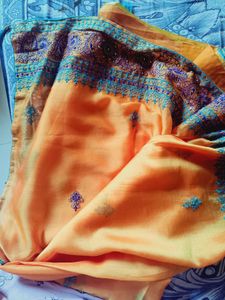 Orange Chiffon Saree