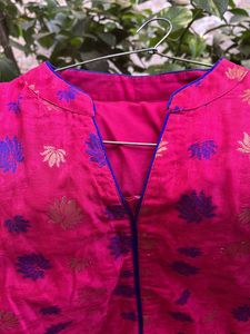 Women’s Banarasi Silk Kurta Pink