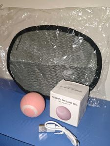 Automatic Cat Teaser Ball Toy + Fur Collectors
