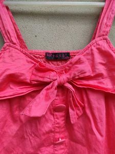 Y2K Cute Pink Bow Camisole Top