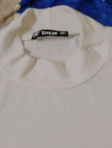 White Mock Neck Top