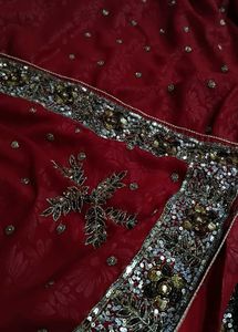 Beautiful dark red saree