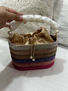 Sparkling Multi-Color Beaded Clutch Bag