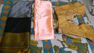 Elegant Silk Blend Saree with Blouse Petticoat Fre