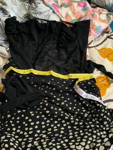 Stylish Black Dress with Heart Print
