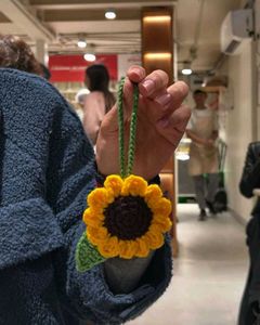 Cute Crochet Sunflower for Bag