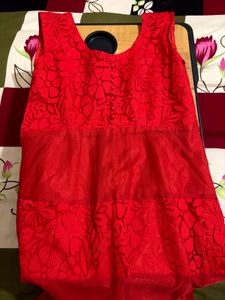 Elegant Red Lace Ethnic kurta