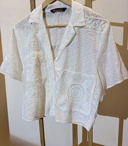 Chic White Eyelet Crop Top