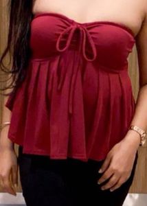 Red Bandeau Style Tube Top