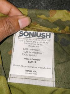 Soniush Handpainted German Camo Military Overshirt