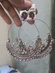 Oxidized Silver Jhumka Earrings