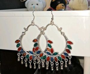 Pack of 2 - Boho Multi-Color Hoop Earrings