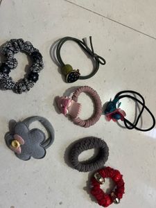 Lot of 6 Cute Hair Ties &amp; Scrunchies