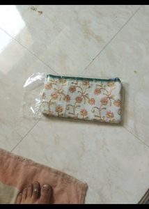 Embroidered Clutch with Floral Design