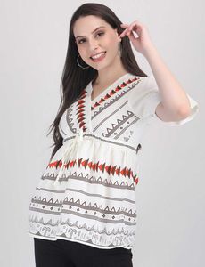 Boho Style Embroidered V-Neck Tunic