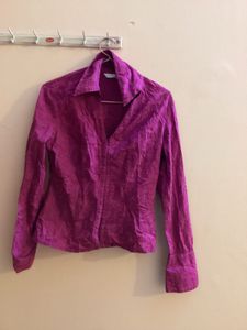 Rare: Promod Pink Embroidered Blouse