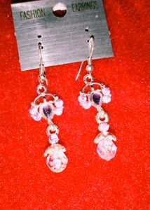 Brand new Elegant Drop Earrings with Purple Stones