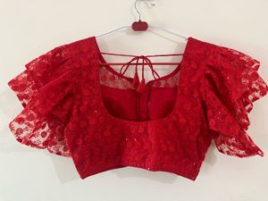 Stunning Red Embroidered Blouse