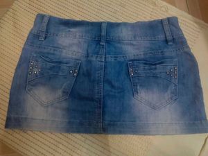 Blue Denim Mini Skirt