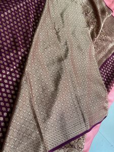 New Purple Saree With Blouse Piece