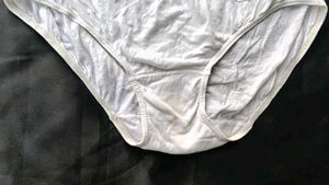 Comfortable White Briefs with Rose Embroidery