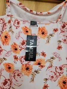 Floral Print Midi Dress with Slit