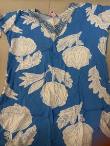 Stylish Blue Floral Kurti