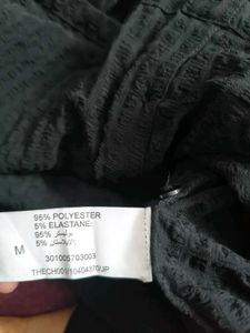 Black Textured Cropped Shirt(size-M)