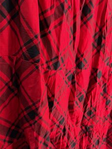 Red &amp; Black Plaid Maxi Skirt