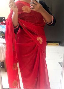 Red Partywear saree