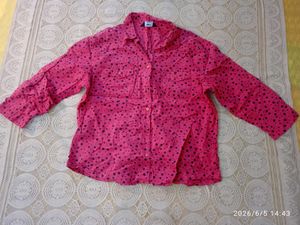 Vibrant Red Polka Dot Button-Up Shirt