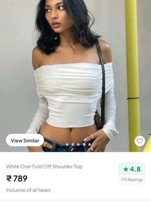 White Off-Shoulder Ruched Top