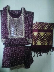 Printed Kurta Pant Dupatta Set