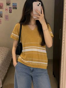 Striped Yellow Casual Top