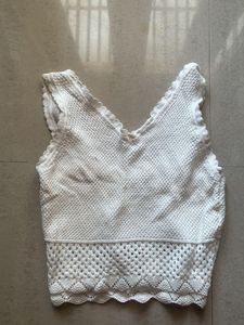 Crochet Knit V-Neck Tank Top