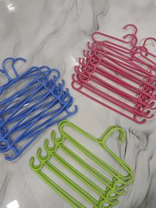 Bundle of Colorful Plastic Hangers