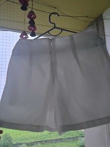White Textured Shorts